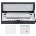 thumbnail image 1 of Yazoeia 10‑Hole Harmonica Blues Bb Key Harp Wind Musical Instrument Beginner Practice AM‑20DWhite YQ320-1099, 1 of 13