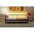 thumbnail image 5 of Newest Twin Size Metal Daybed with LED , Adjustable Trundle, Pop Up Trundle, Black, 5 of 9
