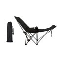 thumbnail image 3 of Silla de campamento reclinable respaldo ajustable portátil con sillón de bolsas de transporte plegable para el jardín de conciertos, césped, tomando e Negro, 3 of 8