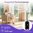 thumbnail image 3 of Gianna Quiet Pedestal Fan with Remote, Standing Floor Fan for Bedroom, Home Office - 15H Timer, 3 Speed & 3 Wind Modes, 80°Oscillating, Adjustable Height，White, 3 of 7