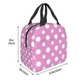 thumbnail image 3 of Fotbe Purple And White Polka Dot Bolsa Térmica con Estampado y Forro de Aluminio Grueso Bolsa de Almuerzo con Bolsillo Frontal para Hombres y Mujeres, Ideal para Trabajo, Escuela, 3 of 8