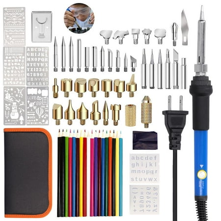 

79pcs Electric Soldering Iron Kit 60W with Adjustable Temperature 41 Soldering Bits Pyrography Tool Set for Woodworking Engraving Carving Burning