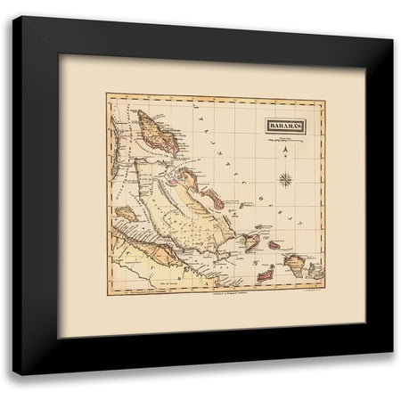 Lucas 13x12 Black Modern Framed Museum Art Print Titled - Bahamas - Lucas 1823