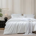 thumbnail image 4 of MooMee Duvet Cover Set Queen 600-TC 100% Long-Staple Cotton Sateen Silky Smooth Luxury (Bright White, 90" x 90"), 4 of 8