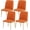 C-orange, variant on Curved Back Chair Covers for Dining Room, Velvet Stretch Mid Century Modern Chair Slipcovers, Semi Circle Back Chair Seat Protector for Kitchen Living Room (4PCS, Camel)