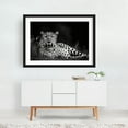 thumbnail image 2 of Leopard - Photography Wildlife Animal Black and White Nature Jungle Black Framed Wall Art Print 12 x 18 inches, 2 of 4