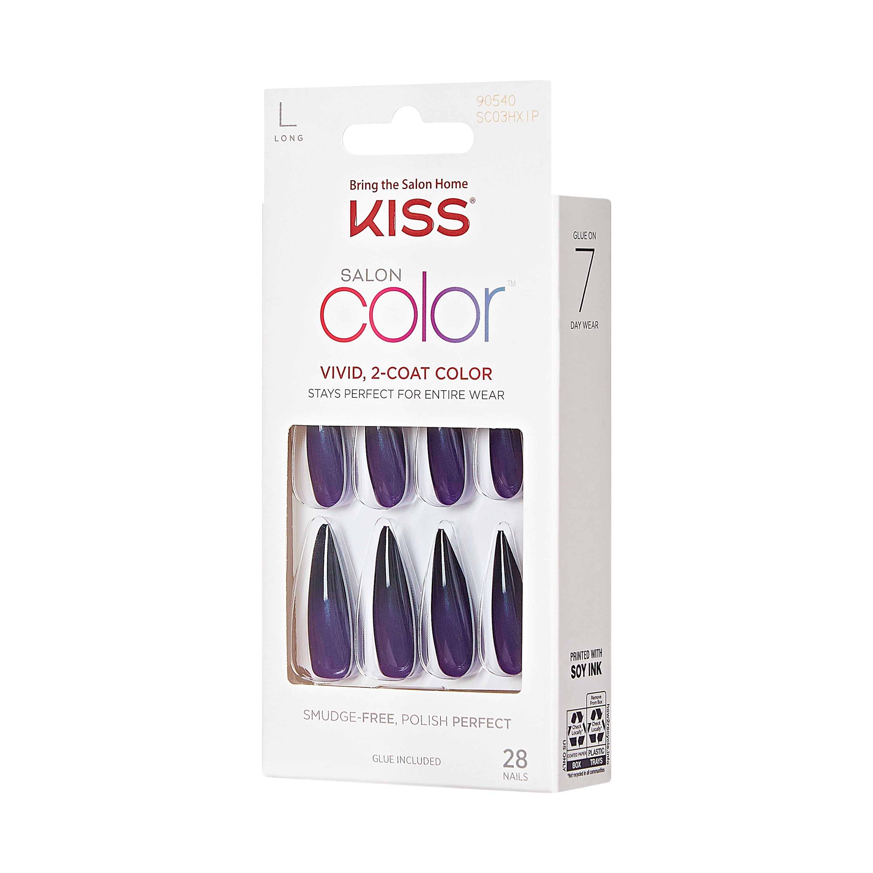 KISS Gel Fantasy Read-To-Wear Gel Artificial Toenail Kit, 24 Nails - Walmart .com