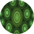 thumbnail image 1 of Ahgly Company Machine Washable Indoor Round Transitional Dark Lime Green Area Rugs, 6' Round, 1 of 7