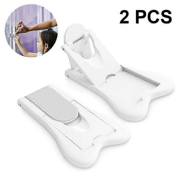 Child Safety Locks for Cabinets and Drawers, Sliding Door Lock, Easy-to-Install Cabinet Locks for Babies, Baby Cabinet Safety Latches, 2pcs, White