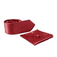 thumbnail image 1 of Peach Couture Men's Silk Feel Necktie Cufflinks Pocket Square Handkerchief Set, 1 of 1