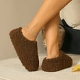 thumbnail image 4 of Rokment Fuzzy Slippers for Women Indoor and Outdoor Fashion Cozy Warm Platform Fleece House Shoes Winter Fashion Casual Clogs Snow Boots Chunky Ankle Booties Coffee Size 6.5, 4 of 6