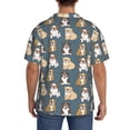 thumbnail image 6 of Picia Cartoon Bulldog 1 Men's Linen Shirts Short Sleeve Cuban Beach Shirts Casual Shirts Button Down Shirt for Men Beach Summer Wedding Shirt-Small, 6 of 7