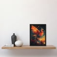 thumbnail image 2 of Majestic Phoenix Bird Spreading Wings Concept Painting Blue Orange Red Mythical Creature Rising From Fire Ashes Vibrant Portrait Artwork Framed Wall Art Print A4, 2 of 3