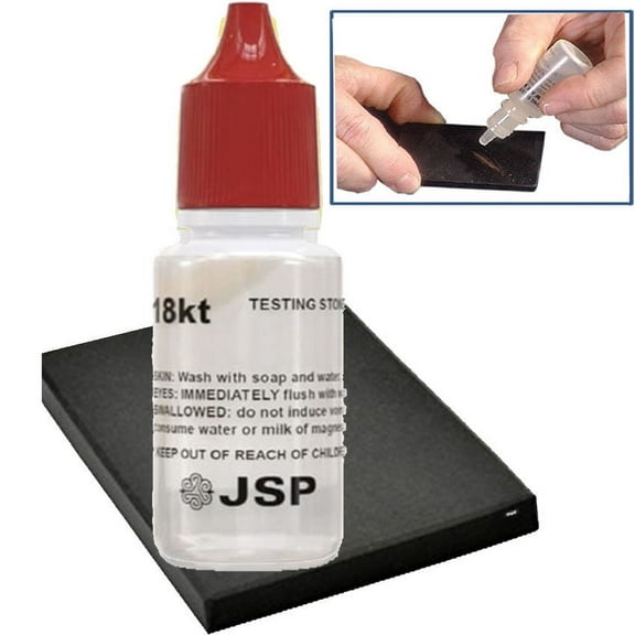 Fresh 18k Gold Acid Testing Solution & Scratch Test Stone 2"x1-1/2" Kit USA