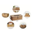 thumbnail image 3 of Wicker Storage Basket with Lid, Natural Seagrass Storage Baskets for Organizing, Rectangular Woven Basket for Storage, Decorative Boxes Bins with Lids Home Organizer Decor, 3 of 3