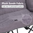 thumbnail image 4 of VILLEY Oversized Double Camping Chair, 800lbs Portable Folding Loveseat for Adults, Heavy Duty Suede Fabric, XL 2 Person Padded Chair with Cup Holders for Outdoor Camping, Lawn, Backyard, 4 of 10