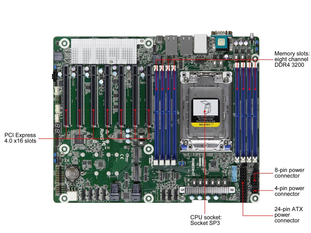 CPU AMD EPYC 7713P マザーボード ROMED8-2T Asrock Rack ROMED8-2T Server Motherboard, AMD EPYC 7003/7002