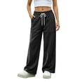 thumbnail image 2 of Sentmoon Sweats for Women Elastic Waist Active Fit Pants with Pockets Solid Color Loose Long Women Casual Pants Fall S-3XL, 2 of 8