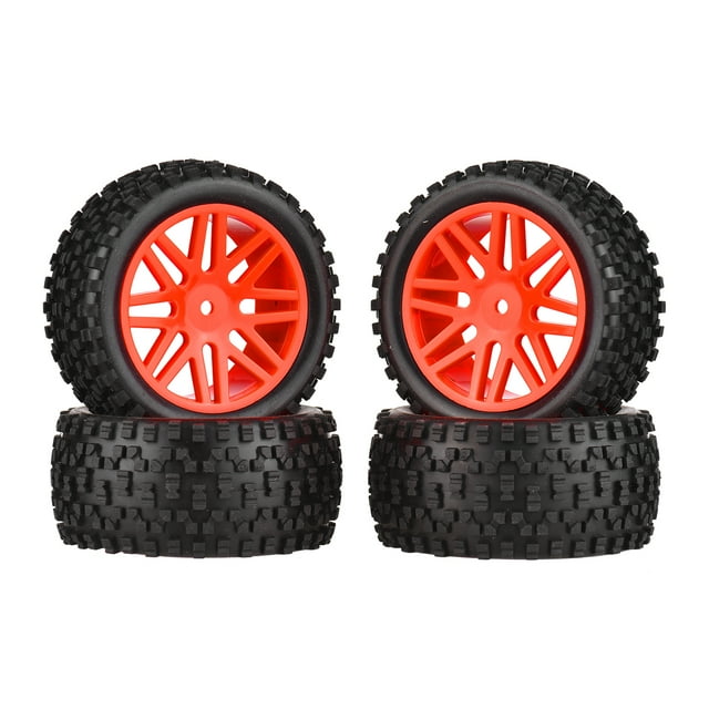 Labymos 4 PCS 85mm Wheel Rim and Rubber Tire for 1:10 Scale RC Car DIY