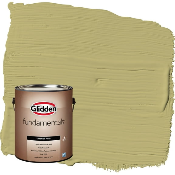 Glidden Fundamentals Gracious Glow / Green Flat Exterior Paint, 1 Gallon