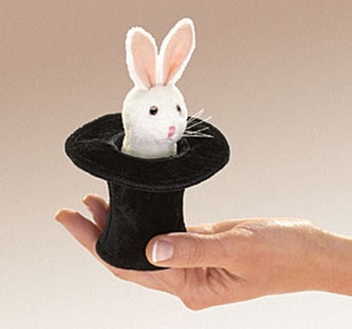 Mini Rabbit in Hat Finger Puppet by Folkmanis 2709 for sale online 