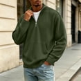 thumbnail image 3 of Men's Oversized Corduroy Half Zip Sweatshirts Mock Neck Long Sleeve Pocket Loose Fit Casual Everyday Fall Winter Tops, 3 of 8