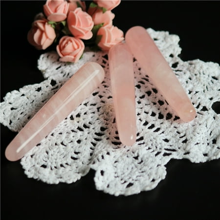 Crystal Massage - Lightweight Portable Natural Rose Quartz Crystal Yoni Wands Gemstone Rocks Facial Skin Body Massage Wand