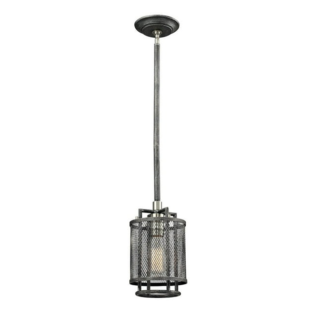 ElkGroup International 31236/1 Slatington 1 Light Pendant In Silvered Graphite/Brushed Nickel