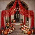 thumbnail image 6 of Halloween Mantel Scarf, 78.7 x 27.6 in Sheer Polyester Table Runner with Glitter Sequin Detail for Party Decor, 6 of 6