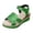 Green, variant on Rokment Platform Wedge Sandals for Women Boho Beach Vintage Casual Leather Linen Sole Espadrilles Chunky High Heel Dress Summer Shoes Blue Size 6