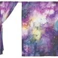 thumbnail image 3 of Floral Outer Space Stars Colorful Nebula Semi Sheer Curtains Window Voile Drapes Panels Treatment-55x78in for Living Room Bedroom Kids Room, 2 Pieces, 3 of 4