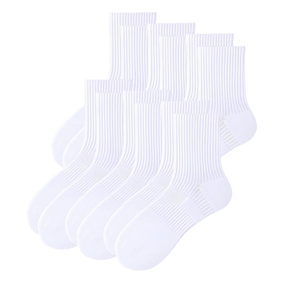TELOLY 6Pairs Mens Ankle Socks9-13Mens Ankle Socks Size 9-11 Men's Socks ,White