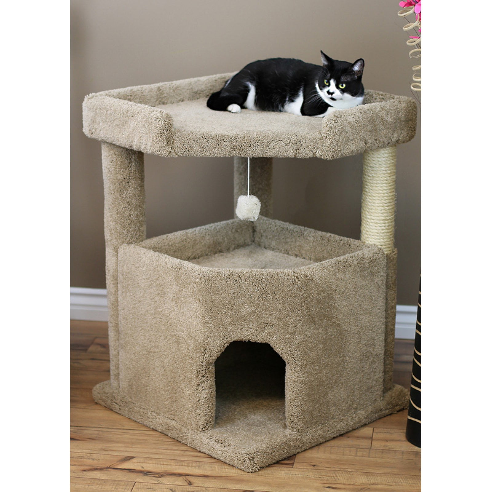 Prestige Cat Trees 32 in. Solid Wood Condo Mansion Cat Tree