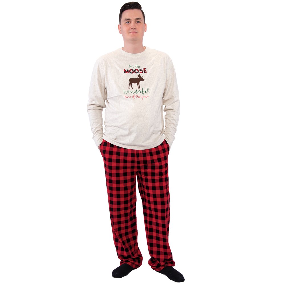 Hudson Baby Hudson Baby Family Holiday Pajamas, Moose Wonderful Time Men, Men Small Walmart