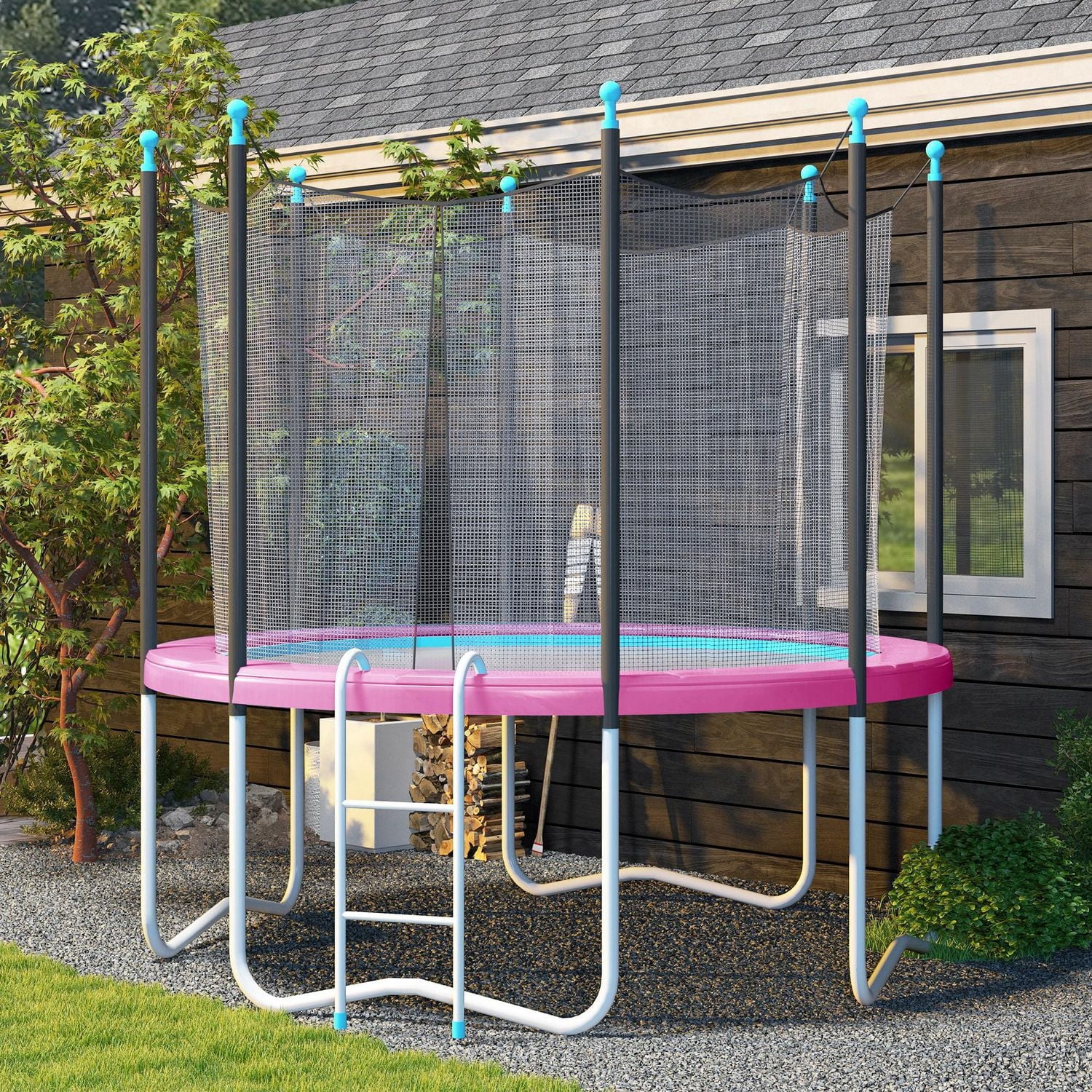 Soozier 12FT Coussin de trampoline, imperméable, rose