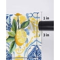 thumbnail image 6 of Botanical Lemon Curtains 45 Inch Length, Sheer Curtains for Bedroom Living Room Window Spring Countryside Floral Blue Tile Rod Pocket Voile Drapes Kitchen Curtains Small Half Window 42"x45" 2 Panels, 6 of 6
