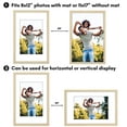 thumbnail image 6 of Americanflat 11x17 Picture Frame with Polished Plexiglass with 8x12 Mat 2 Pack Display Photo - Natural Oak, 6 of 8