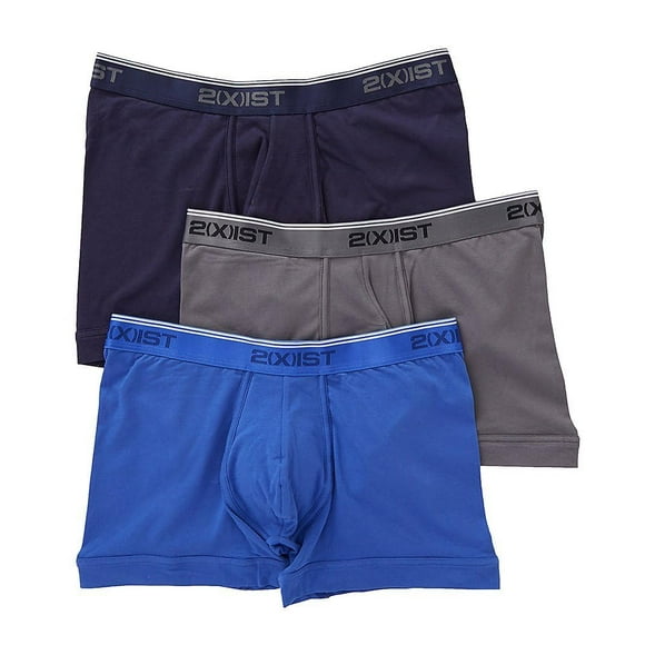 2(X)IST Mens Cotton Stretch 3-pack Boxer-briefs, Eclipse/Lead/Dazzling Blue, Large US