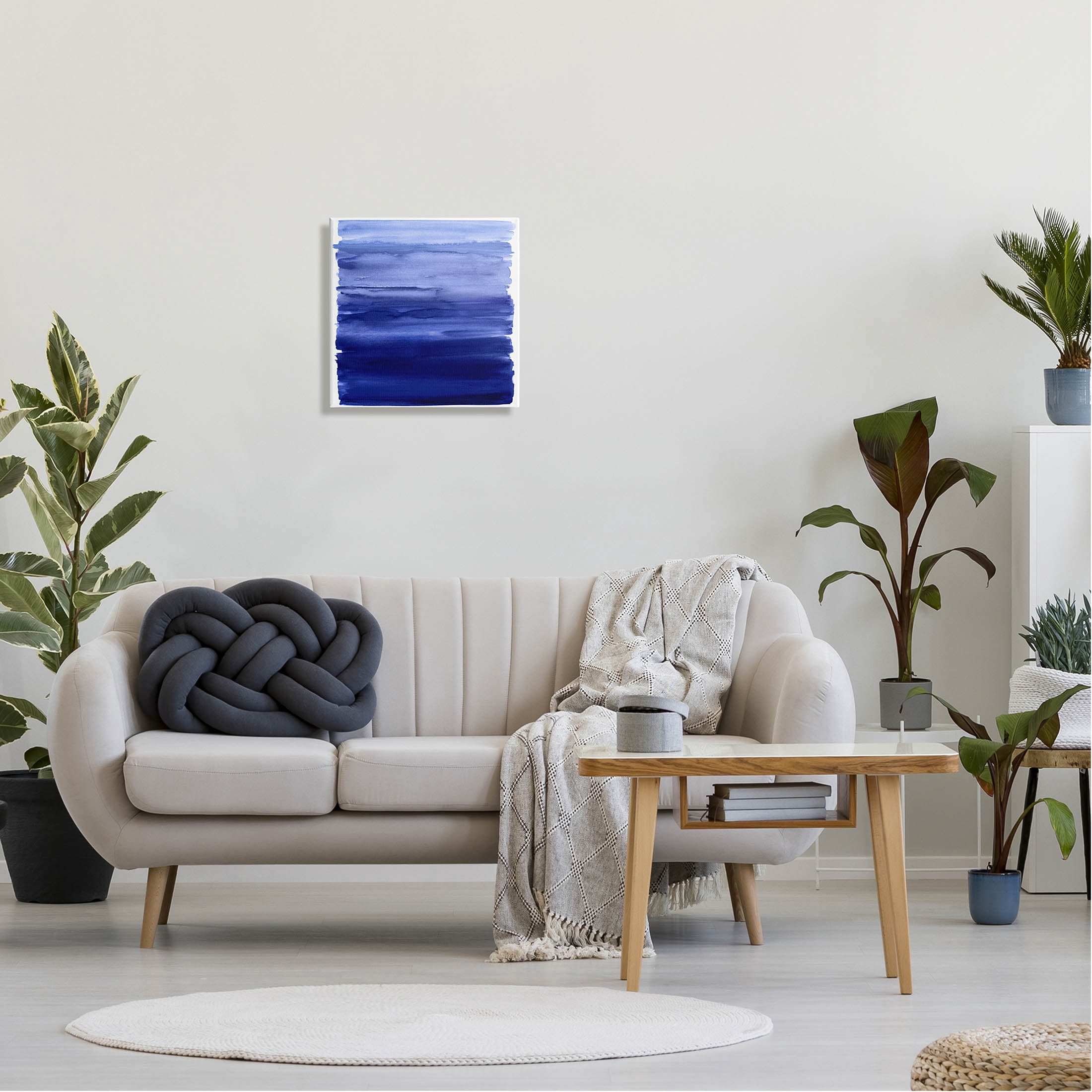 Stupell Industries Blue Gradient Brush Strokes Graphic Art Gallery Wrapped Canvas Print Wall Art, Design by Allie Corbin