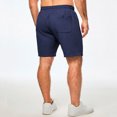 thumbnail image 3 of Men's Casual Summer Beach Shorts Elastic Waist Drawstring Lightweight Quick Dry Athletic Running Gym Lounge Shorts with Pockets Navy L, 3 of 3