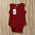 thumbnail image 2 of Faithtur Newborn Baby Summer Romper Solid Color Ribbed Knit Jumpsuit, 2 of 7