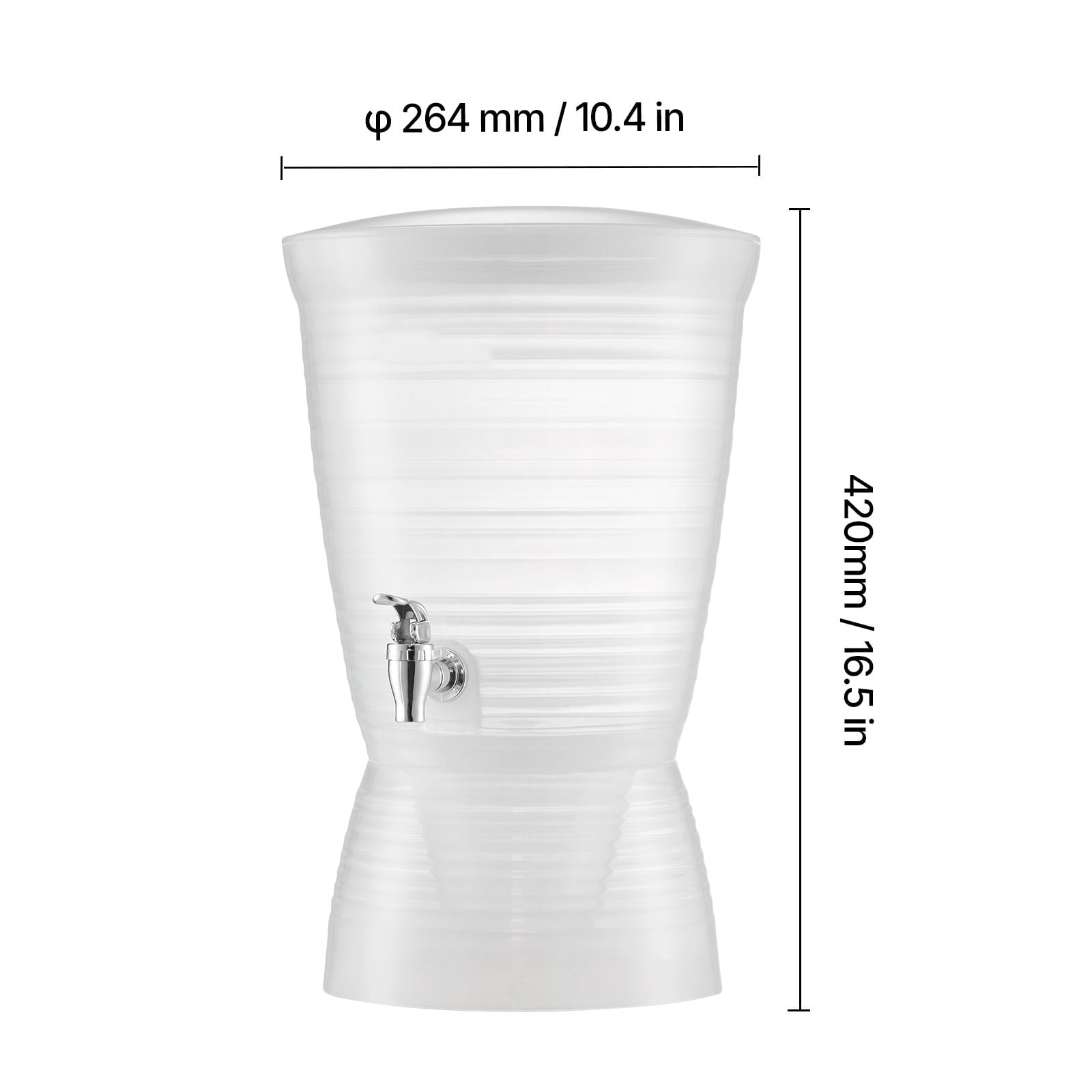 Beverage Dispenser 2.64 Gallon, Semi-Transparent with Ice Chamber, No-Drip Spring-Loaded Spigot, Food-Grade PP, Dishwasher Safe for Parties Restaurants Hotels