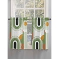 thumbnail image 3 of Tier Curtains 45 Inches Long, Modern, Window Treatment Curtain Drapes, Middle Century Abstract Geometric Olive Green Window Half Privacy Curtains for Bedroom Bathroom, 42"x45", 2 Panels, 3 of 7