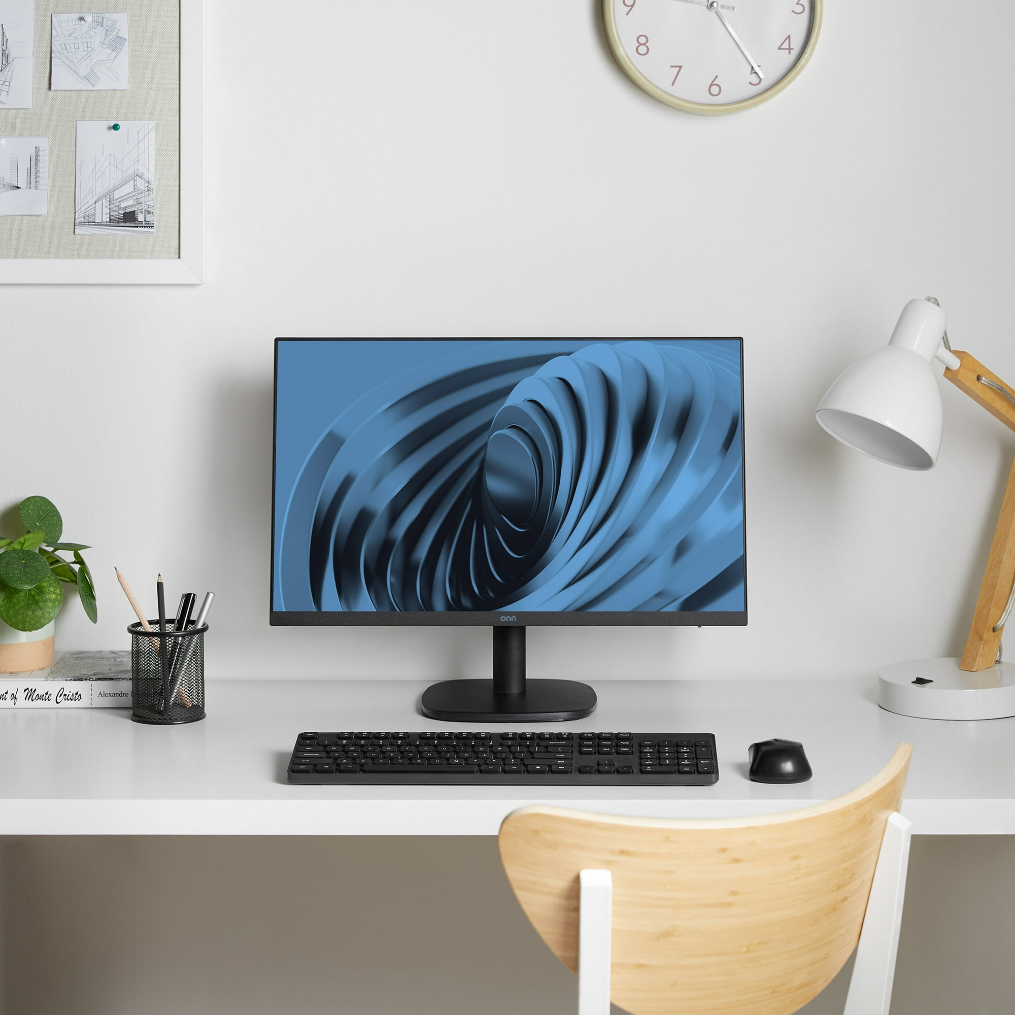 onn Monitor de Oficina 24" FHD (1920 x 1080p) 144Hz con Cable HDMI de 6.07 pies, Negro 3