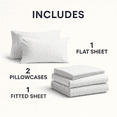 thumbnail image 3 of Comfy Bamboo World Series 90gsm 4pc Microfiber Bedsheets Sheet Set, Twin Size Bed, White, 3 of 5