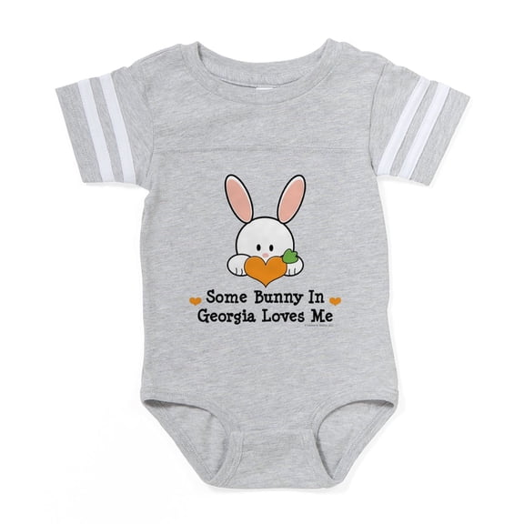 CafePress - Georgiasomebunnylovesme - Cute Infant Baby Football Bodysuit