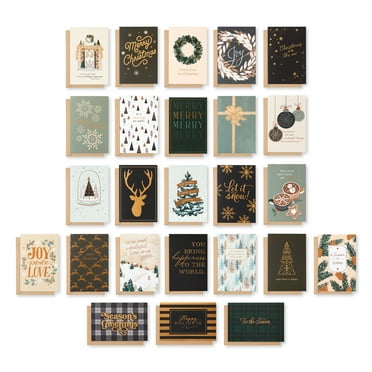 American Greetings Christmas Cards with Envelopes, Traditional Winter Designs (25-Count)