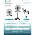 thumbnail image 5 of Ventilador Masterfan X3 18" 3 en 1 (Pedestal, Piso y Pared) con 3 Aspas, 3 Velocidades Negro, 5 of 5