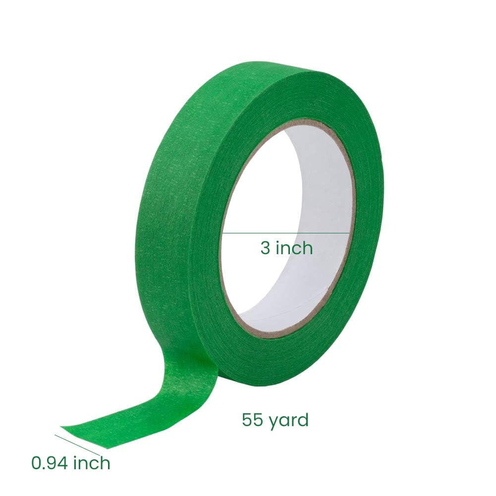 10 Pack Green Painters Tape 1 inch, Medium Adhesive Green Masking Tape Bulk Multi Pack, 1 inch x 55 Yards x 10 Rolls (550 Total Yards)