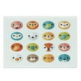 thumbnail image 1 of Cartoon Cutting Board, Various Animals in Logo Style Minimalist Art Design Seal Bear Fox Seagull, Decorative Tempered Glass Cutting and Serving Board, Large Size, Multicolor, by Ambesonne, 1 of 1